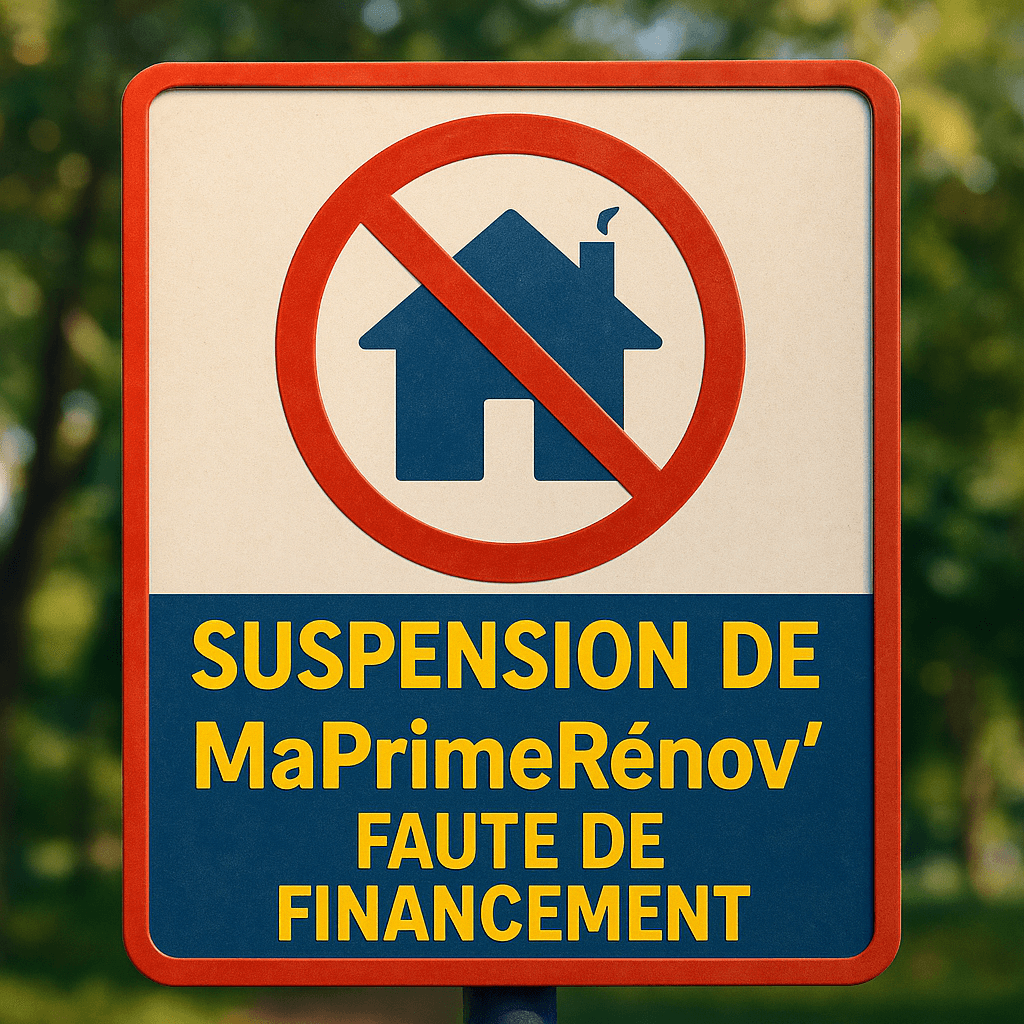 Image explicite expliquant la suspension de MaPrimeRénov